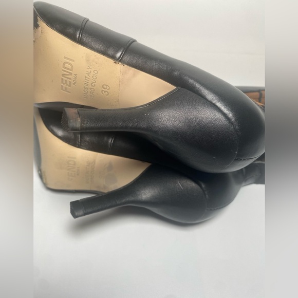 Fendi Black Pointed-Toe Sock Ankle Booties - Picture 5 of 12